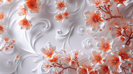 An exquisite Mother's Day card with a swirling floral pattern and a heartfelt message, crafted with elegance on a clean white background, presented in breathtaking