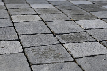 Obraz premium gray paving slabs as a background, pavement paved slabs as a background