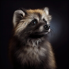 Obraz premium Majestic Raccoon Dog Portrait in Professional Studio Setting