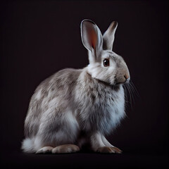 Obraz premium Elegant Snowshoe Hare Portrait in Studio Setting