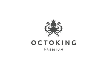 Fototapeta premium Octopus king logo design template