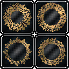decorative art frame. luxury mandala circle elements set.