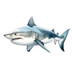 Obraz premium Shark Watercolor Illustration Transparent Background