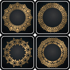 mandala border design. art circular elements set. decorative luxury frame.