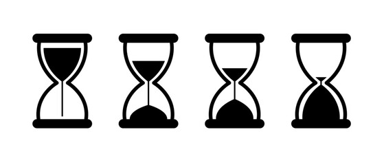 hourglass icon set. dynamic hourglass transition