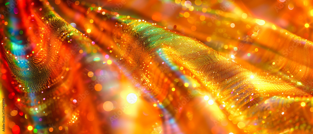 Poster a glittering array of lights and colors, creating an abstract scene of celebration, magic, and the v