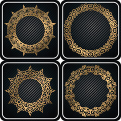 decorative royal colorful frame. mandala circular elements.