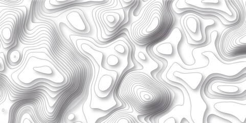 Topographic map background geographic line map with elevation assignments. The black on white contours vector topography stylized height of the lines map.