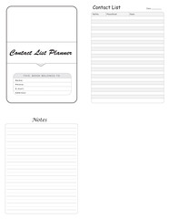 Editable Contact List Planner Kdp Interior printable template Design.
