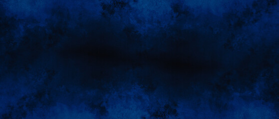 Blue and black color painting with rough grunge texture