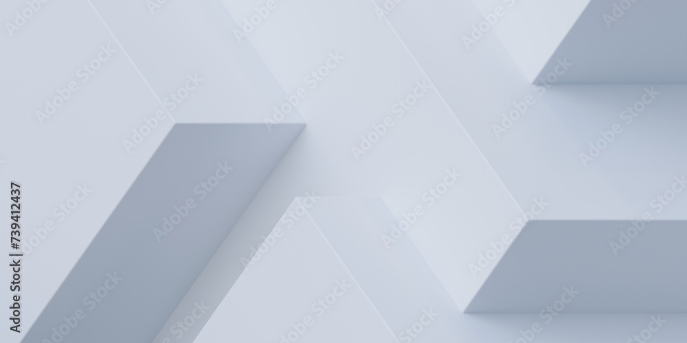 Poster abstract isometric white background. 3d rendering. minimal cubic pattern