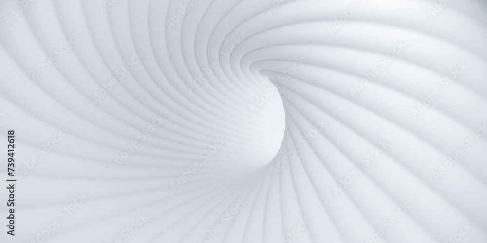 Poster white twisted shapes. vortex or funnel concept. abstract background. 3d rendering.