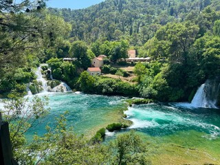 Viewpoint of Krka national Parc Waterfall