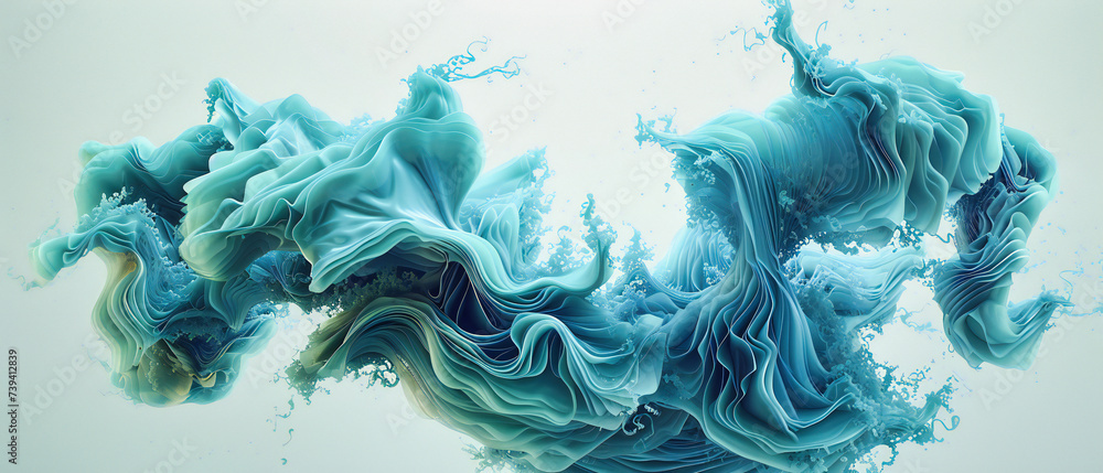 Poster the fluid beauty of ink and watercolor blending on canvas, creating abstract patterns that evoke the