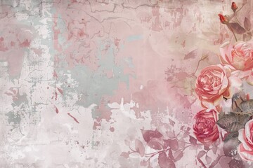 abstract floral background with vintage, ancient, muted color, and abstract concepts with copy space, shabby chic style, soft colors