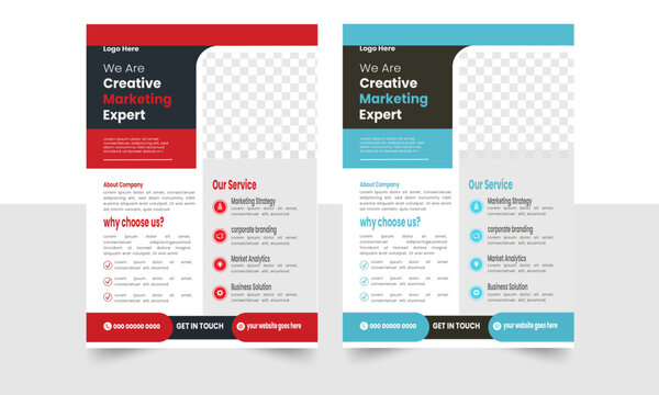  flyer. bundle of2 templates of different colors a4 flyer template, modern business flyer template, abstract business flyer and creative design, perfect for creative professional business
