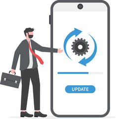Software update illustration concept. Illustration for websites,

