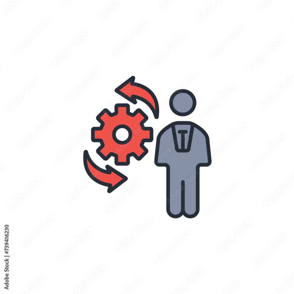 Poster change management icon. vector.editable stroke.linear style sign for use web design,logo.symbol illu