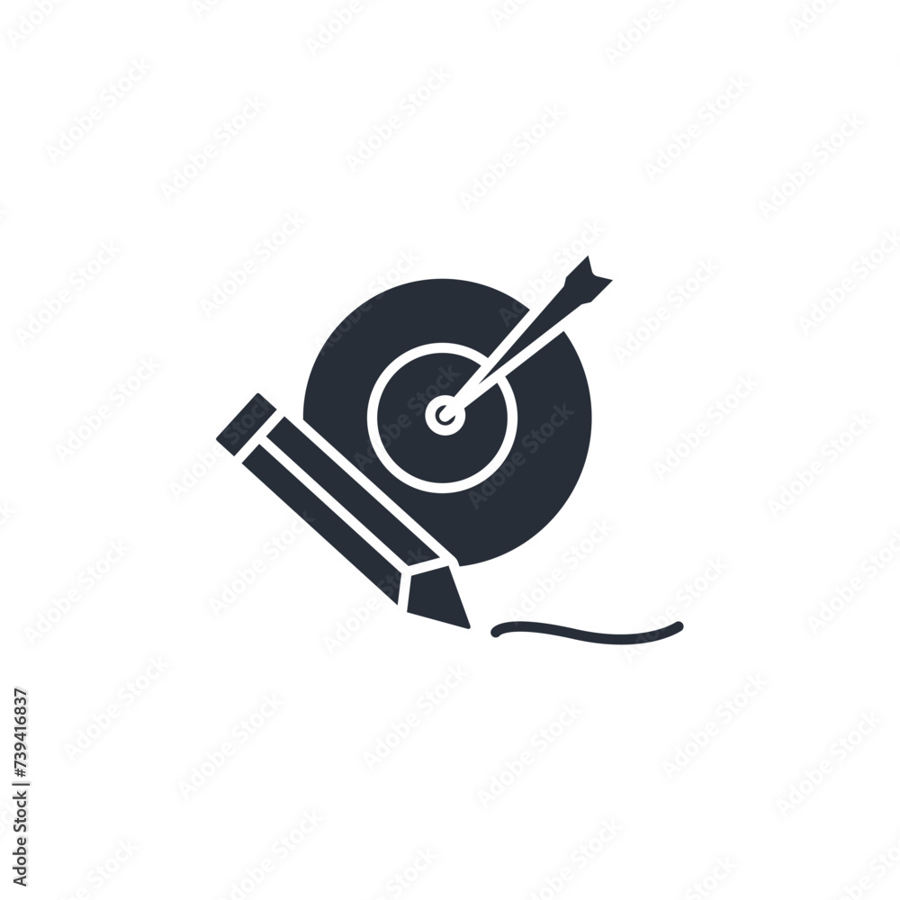 Poster goal setting icon. vector.editable stroke.linear style sign for use web design,logo.symbol illustrat