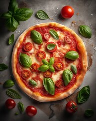 Сlose-up of delicious Margherita pizza