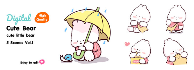 Collection of cute cartoon bears There are many designs to choose from