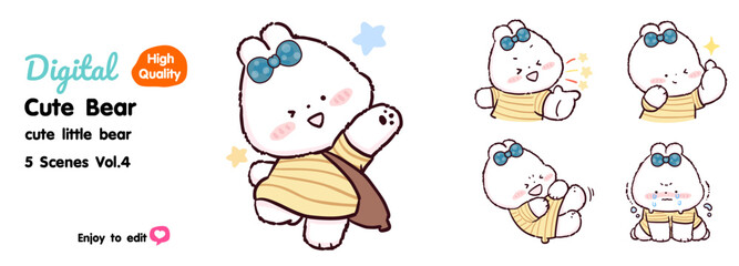 Collection of cute cartoon bears There are many designs to choose from