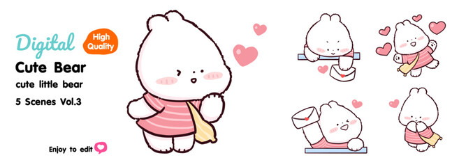 Collection of cute cartoon bears There are many designs to choose from