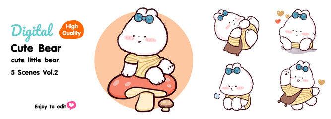 Collection of cute cartoon bears There are many designs to choose from
