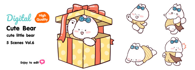 Collection of cute cartoon bears There are many designs to choose from