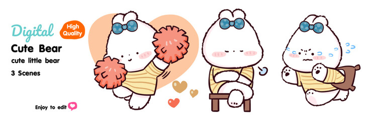 Collection of cute cartoon bears There are many designs to choose from