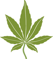 simplicity cannabis leaf freehand drawing