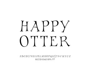 Funny alphabet, fantasy font made wonderland style, magical letters and numerals, vector illustration 10EPS