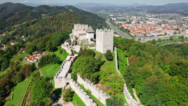 Medieval old Celjski grad castle in Slovenia.