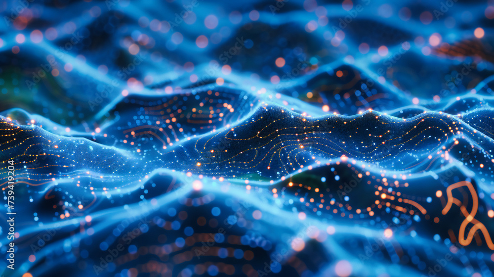 Poster a vision of the future, where science and technology merge in a display of digital beauty and the en