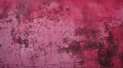 Black red rough surface. Toned old concrete wall. Viva magenta color. Grunge background for design. Distressed, cracked, broken, crumbled, damaged, dilapidated. Backdrop, generative AI