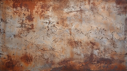 Gray brown rust texture. Old painted metal surface. Dark rusty iron background with space for design. Grungy, distressed, weathered, generative AI