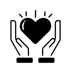 Obraz premium Hands Holding Heart: Charity or Give Love - A Symbol of Care and Compassion.