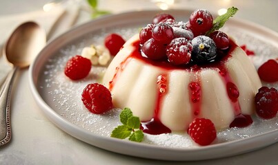 semolina pudding is a fantastic dessert with red berries
