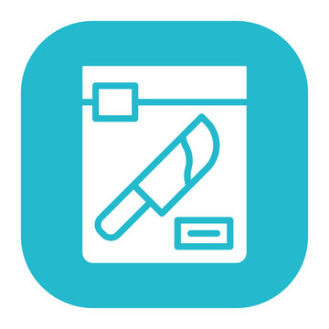 knife in evidence bag icon clip art preview