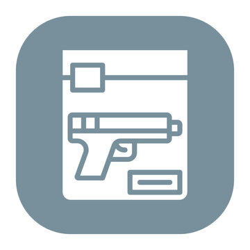 gun in evidence bag icon clip art preview
