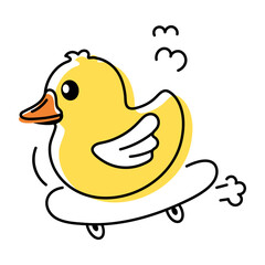  Doodle Icon of Cute Ducks