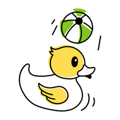  Doodle Icon of Cute Ducks