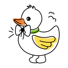  Doodle Icon of Cute Ducks