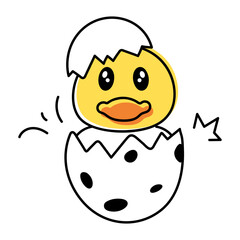  Doodle Icon of Cute Ducks