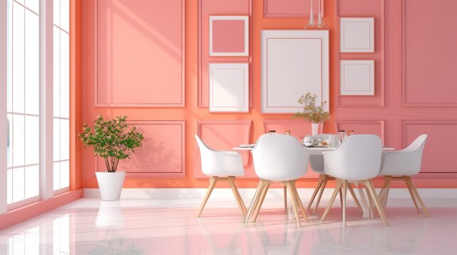  a beautiful cozy white and orange and pink architecture design idea for a modern living room. wallpaper background