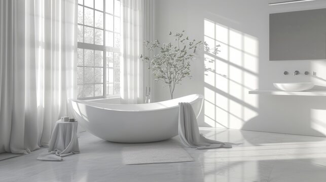 a beautiful white architecture design idea for a modern bathroom. wallpaper background