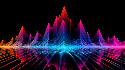 Futuristic abstract background with dynamic lines and waves. Illustration