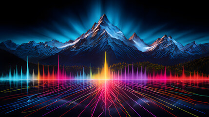 Futuristic abstract background with dynamic lines and waves. Illustration