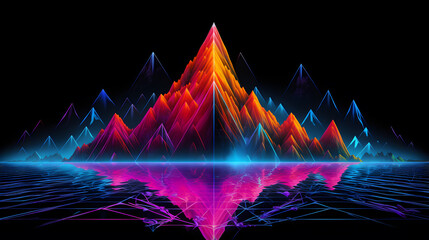 Futuristic abstract background with dynamic lines and waves. Illustration