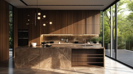 luxury kitchen interior wallpaper background